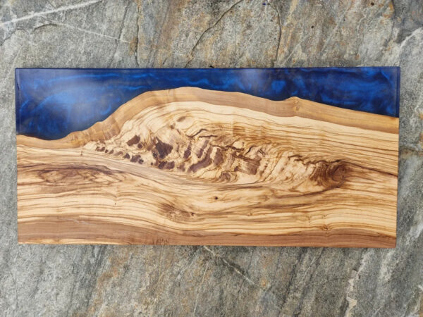 Large olive wood and blue epoxy board - Image 4