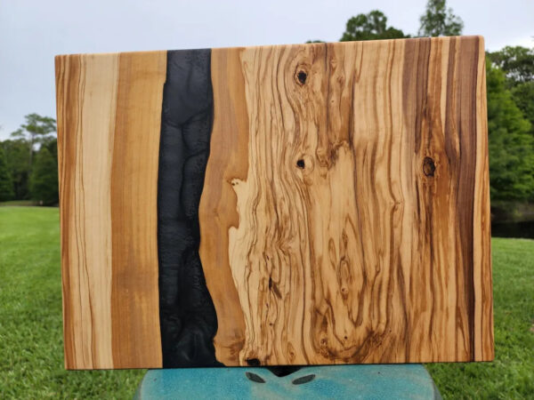 Olive wood and black epoxy charcuterie/ cutting board